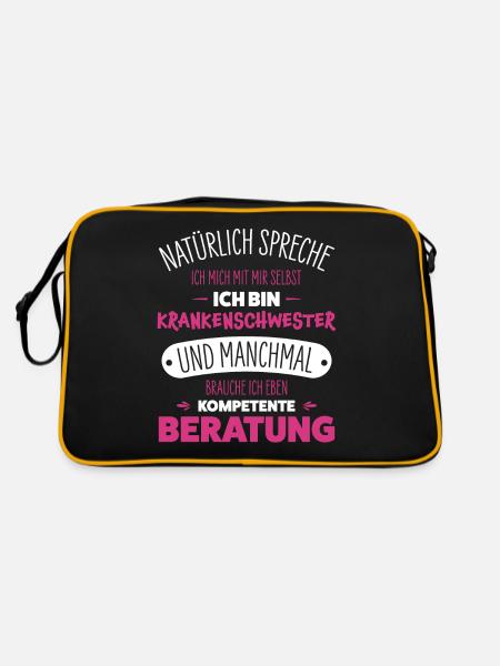 Krankenschwester - Retro Tasche - Schwarz/Gold