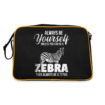 Zebra Horse Animal - Retro Bag - black/gold - Back