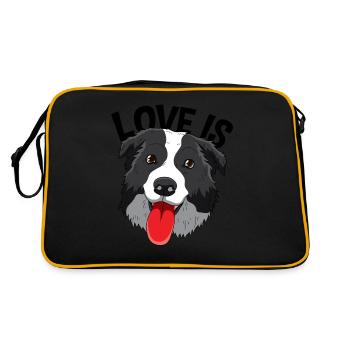 Border Collie Collies Amant Chien De Noël C - Sac Retro - noir/or - Dos