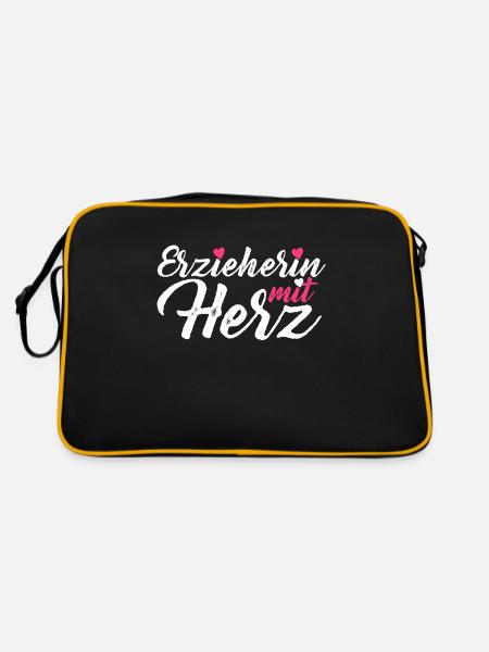 Educator with heart Educator Kita Childminder - Retro Bag - black/gold - Back