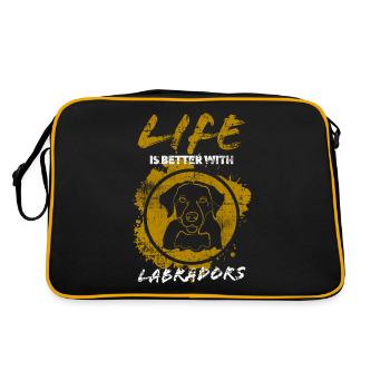 Labrador - Retro Tasche - Schwarz/Gold - Hinten
