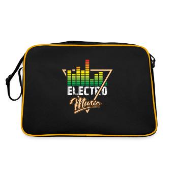 Electro Music Logo - Retro Tasche - Schwarz/Gold - Hinten