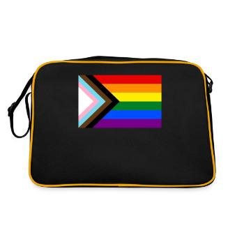 Pride Progress LGBT Transgender Queer - Retro Tasche - Schwarz/Gold - Hinten