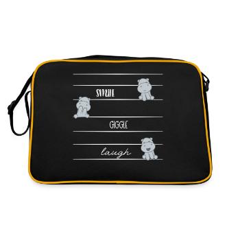 Hippopotame - Hippopotame - Hippopotame - Rire - Sac Retro - noir/or - Dos