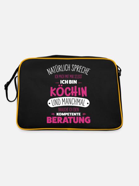 Köchin - Retro Tasche - Schwarz/Gold - Hinten