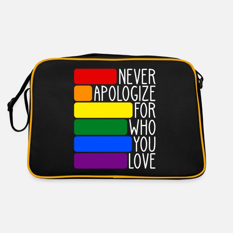 LGBT Homo Ehe Liebe Regenbogen Flagge CSD Geschenk Retro Tasche