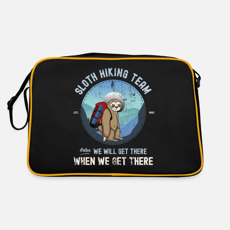Faultier Wanderteam Wir werden dort ankommen, wenn wir ankommen Retro Tasche