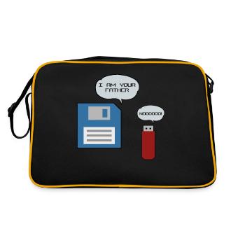 Clé USB disquette disquette ordinateur nerd - Sac Retro - noir/or - Dos