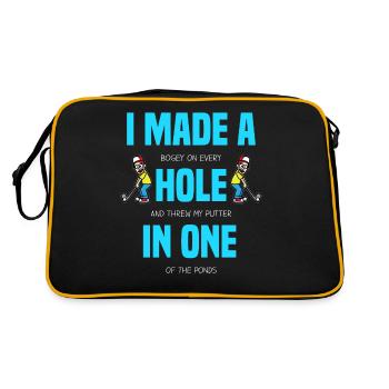 I MADE A HOLE IN ONE Funny Golfing Golfer Golf - Retro Bag - black/gold - Back