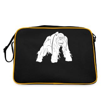 Orang Utan - Retro Tasche - Schwarz/Gold - Hinten