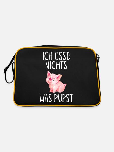 I'm not eating anything vegan vegetarian vegan - Retro Bag - black/gold - Back