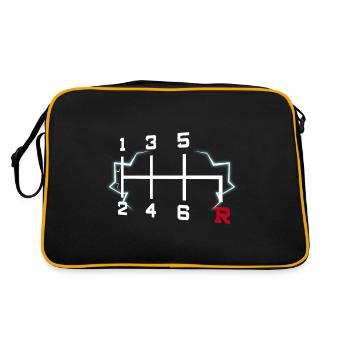 6 Speeds Car Tee, Manual Transmission, Car design - Retro Bag - black/gold - Back