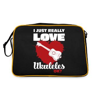 Ukulele - Retro Tasche - Schwarz/Gold - Hinten