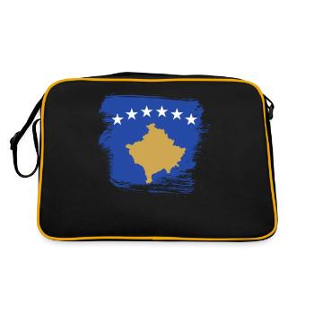 Drapeau du Kosovo - Sac Retro - noir/or - Dos