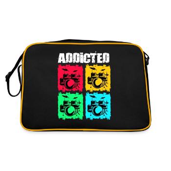 Drummer Drummer Music Instrument Drum Band - Retro Bag - black/gold - Back