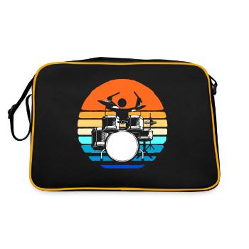 Drummer Drummer Music Instrument Drum Band - Retro Bag - black/gold - Back