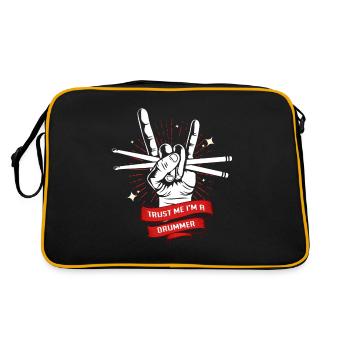 Drummer Drummer Music Instrument Drum Band - Retro Bag - black/gold - Back