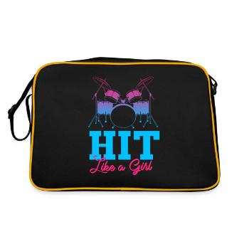 Drummer Drummer Music Instrument Drum Band - Retro Bag - black/gold - Back