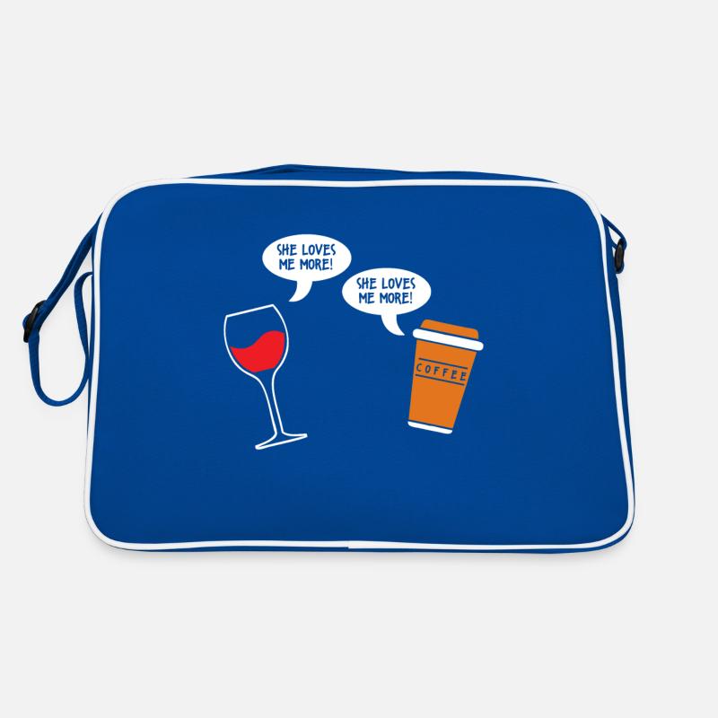 Wein und Kaffee Argumentation Koffein Liebe Retro Tasche