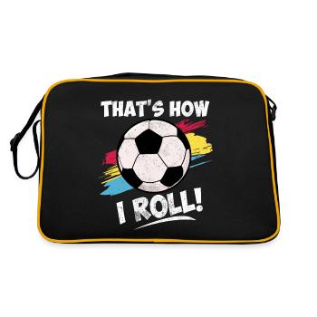 Football Funny Sayings Footballer Gift - Retro Bag - black/gold - Back