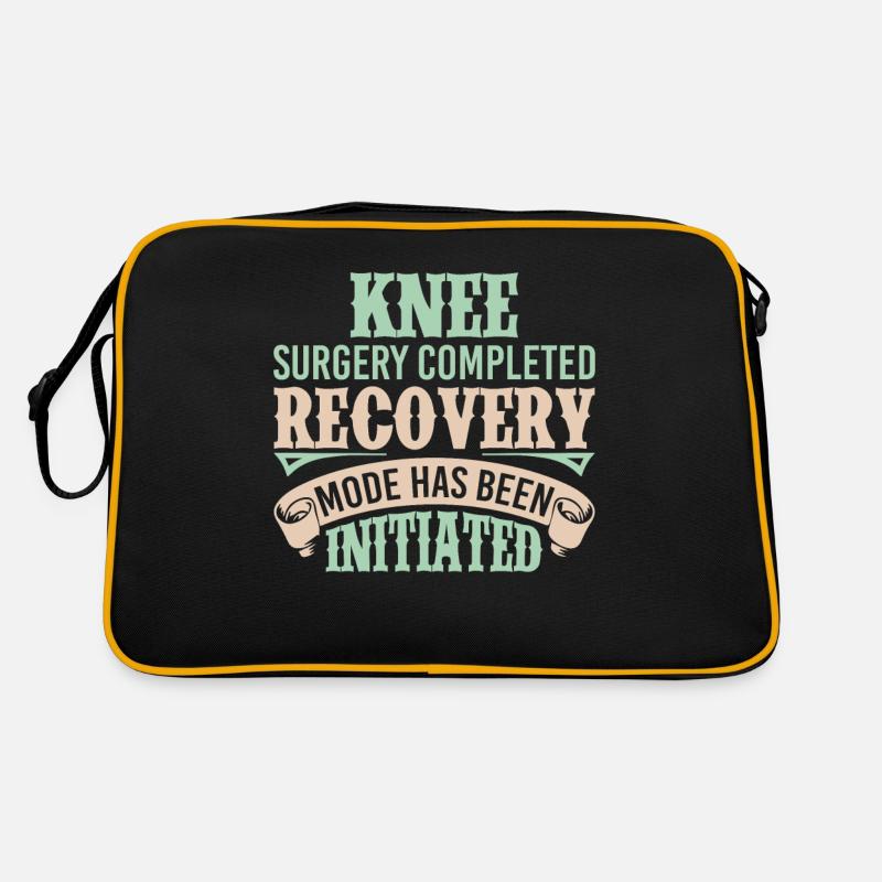 Knieoperation abgeschlossen Wiederherstellungsmodus Ein Retro Tasche
