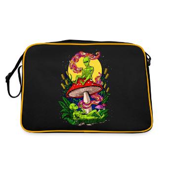 Champignons psychédéliques Aliens Magic Mushrooms - Sac Retro - noir/or - Dos