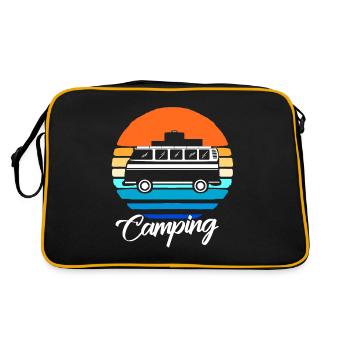 Camping Camping Camper Camper Vacances Vacances Forêt - Sac Retro - noir/or - Dos