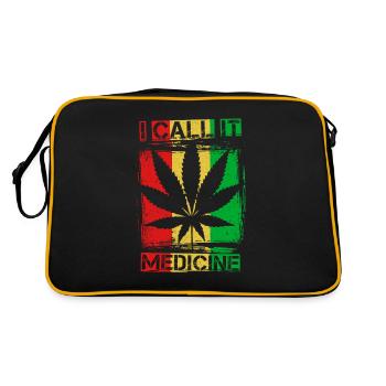 Weed Chanvre Hippie Rétro THC 420 Cadeau - Sac Retro - noir/or - Dos