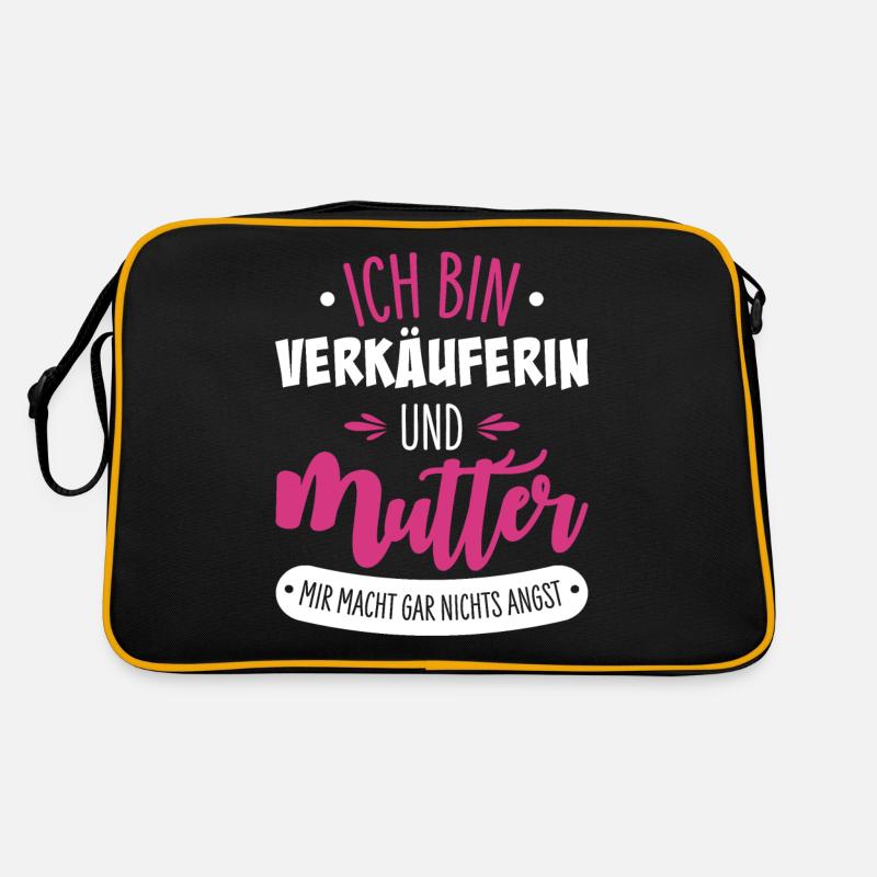Verkäuferin Mutter - Retro Tasche - Schwarz/Gold