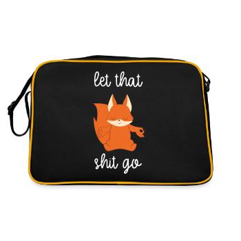 Renard - Renarde - Amoureux du renard - Yoga - Sort - Sac Retro - noir/or - Dos