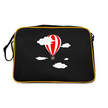 Hot Air Balloon Balloon Clouds Gift - Retro Bag - black/gold - Back