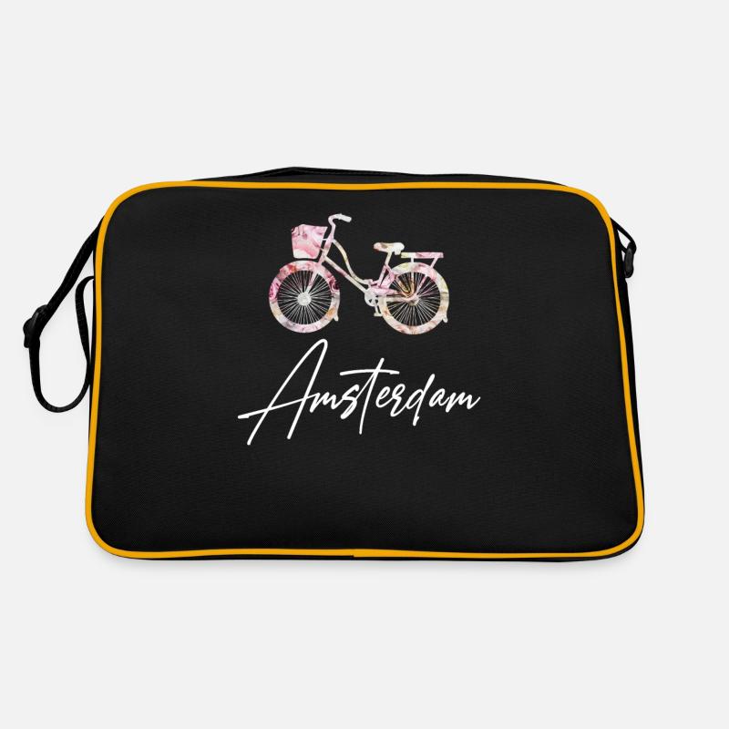 Amsterdam Hollande Pays-Bas - Sac Retro - noir/or