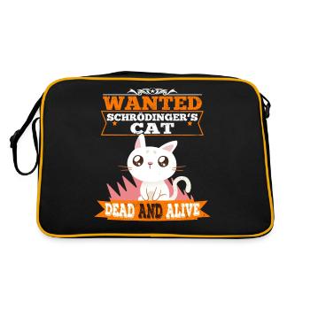 Schrödingers Katze süße Katzen Quantenphysik - Retro Tasche - Schwarz/Gold - Hinten