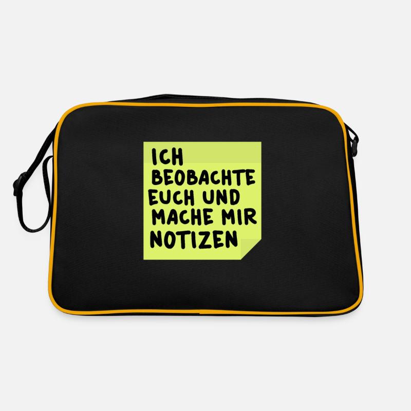 Ich beobachte euch und mache mir Notizen Retro Tasche