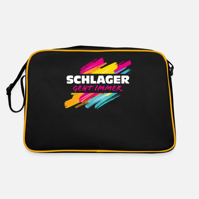 Schlager - Retro Tasche - Schwarz/Gold