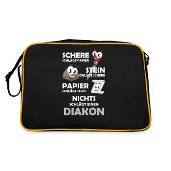 Nichts schlägt einen Diakon - Retro Tasche - Schwarz/Gold - Hinten