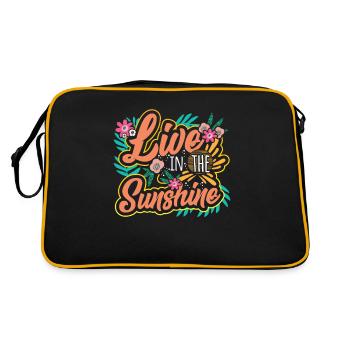 Live in the sunshine - Retro Tasche - Schwarz/Gold - Hinten