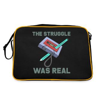THE STRUGGLE WAS REAL - Retro Bag - black/gold - Back