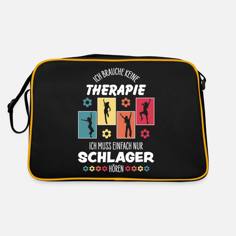 Schlager - Retro Tasche - Schwarz/Gold