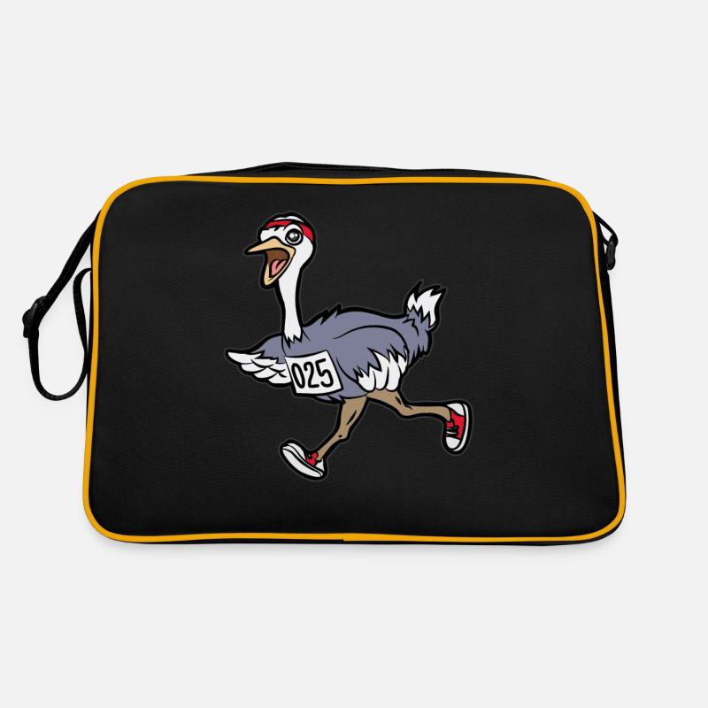 running ostrich jogging marathon runner sprinter Retro Bag