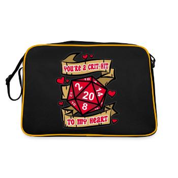YOU'RE A CRIT HIT TO MY HEART Fantasy RPG Love - Retro Bag - black/gold - Back
