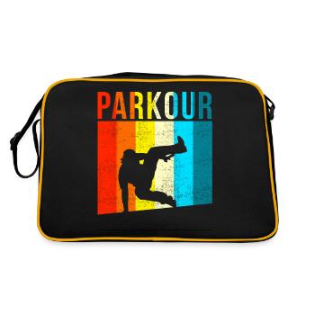 Parkour Vintage - Retro Tasche - Schwarz/Gold - Hinten