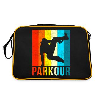 Parkour Vintage - Retro Tasche - Schwarz/Gold - Hinten
