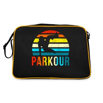 Vintage Parkour - Retro Tasche - Schwarz/Gold - Hinten