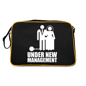 Just Married print, cadeau de bâillon pour jeunes mariés - Sac Retro - noir/or - Dos