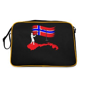 Cadeau de peche norvege nord scandinavie - Sac Retro - noir/or - Dos