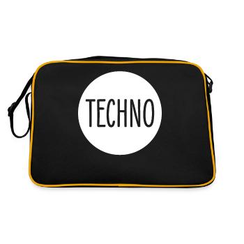 Techno - Retro Tasche - Schwarz/Gold - Hinten