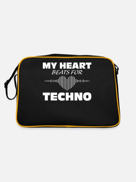Techno - Retro Bag - black/gold - Back