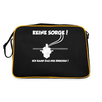3D Drucker Druck Ausdruck Print Printing Geschenk - Retro Tasche - Schwarz/Gold - Hinten