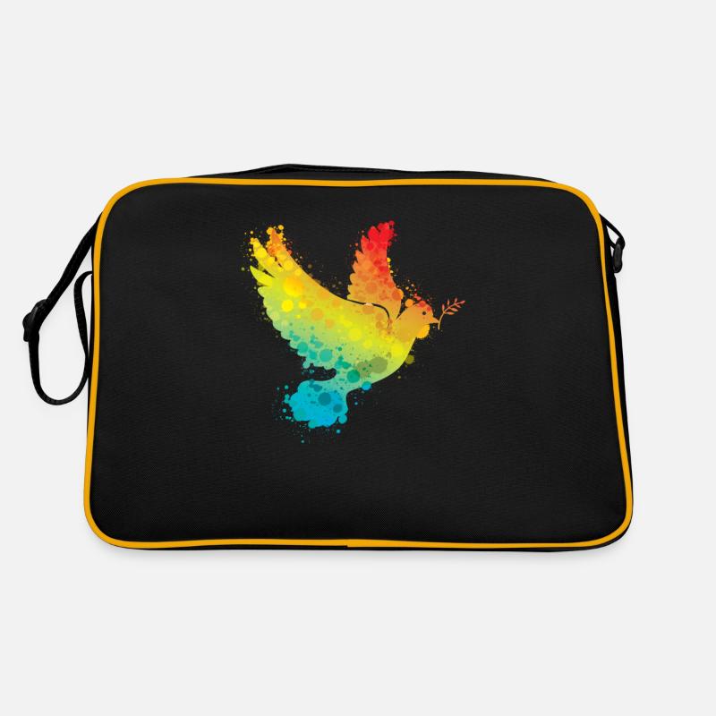 Colombe de la paix Arc-en-ciel Sac Retro